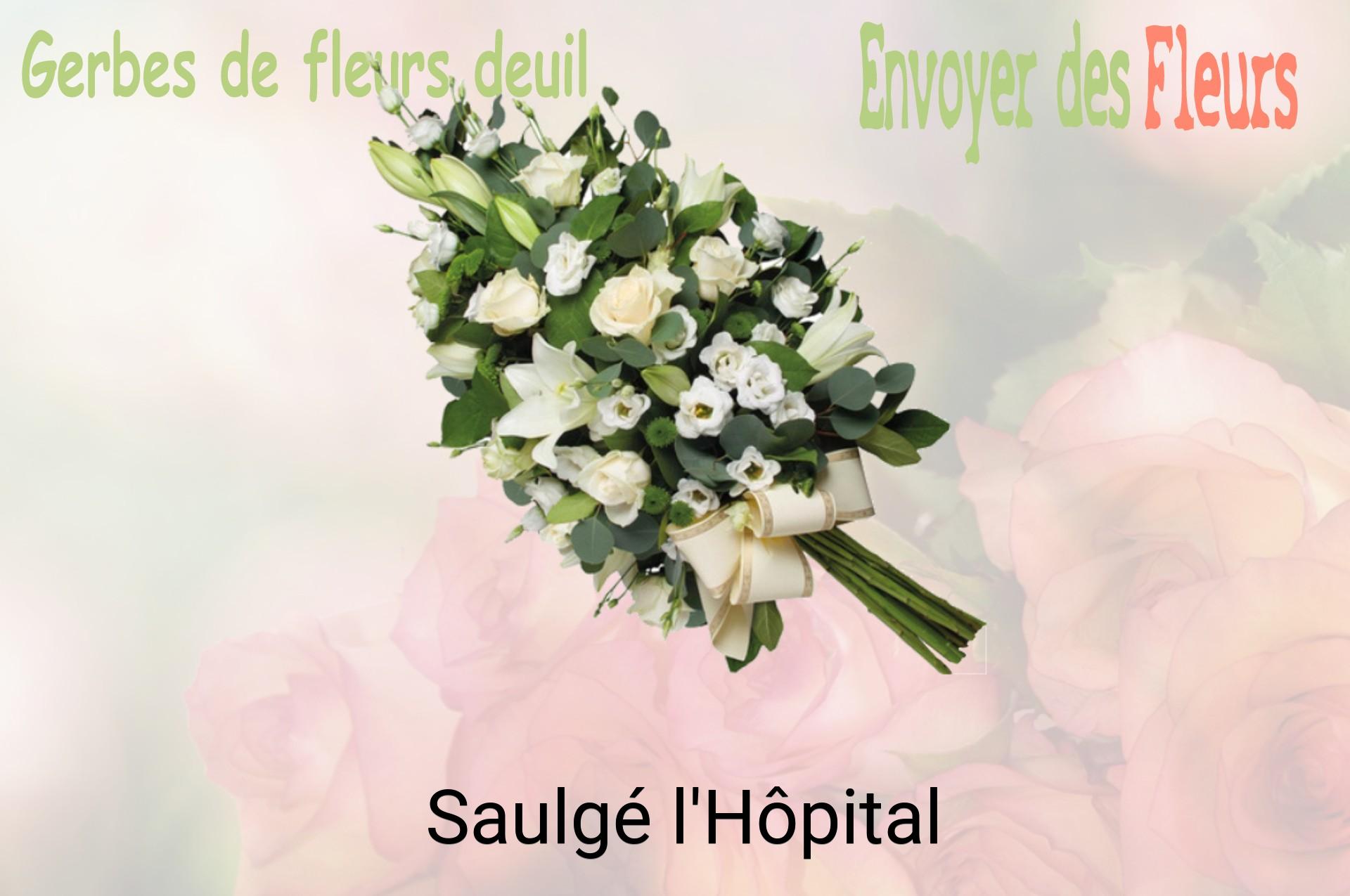 Gerbe de fleurs de deuil livrée à Saulgé-l'Hôpital